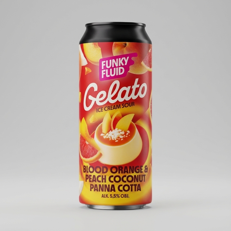 Gelato: Blood Orange & Peach Coconut Panna Cotta - Funky Fluid Sour - Smoothie / Pastry 500ml