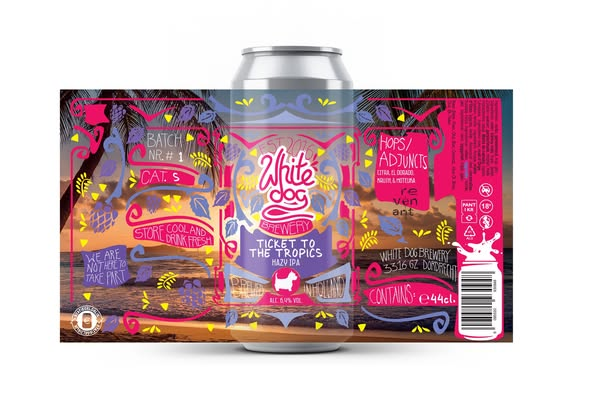 Ticket To The Tropics - White Dog Brewery IPA - New England / Hazy 440ml