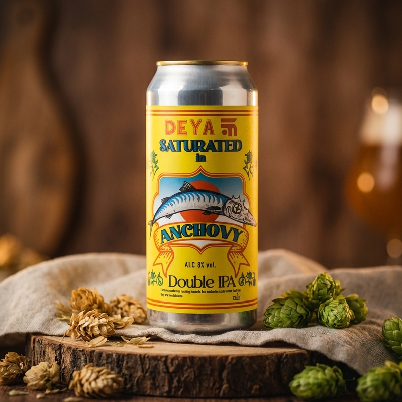 Saturated in Anchovy (Fast Fashion collab) - DEYA Brewing Company IPA - Imperial / Double New England / Hazy 500ml