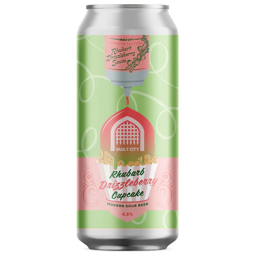 Rhubarb Drizzlebery Cupcake