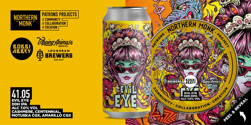 Patrons Project 41.05 // Bobbi Abbey // Tripping Animals: Evil Eye - Northern Monk IPA - New England / Hazy 440ml