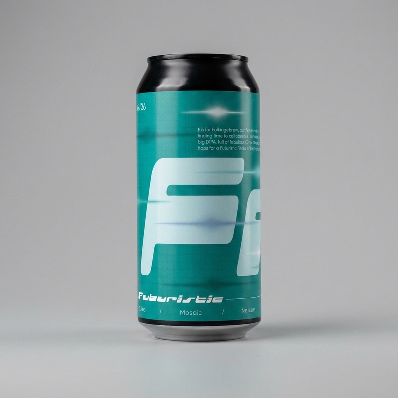 Futuristic (Folkingebrew collab) - Neon Raptor Brewing Co. IPA - Imperial / Double New England / Hazy 440ml