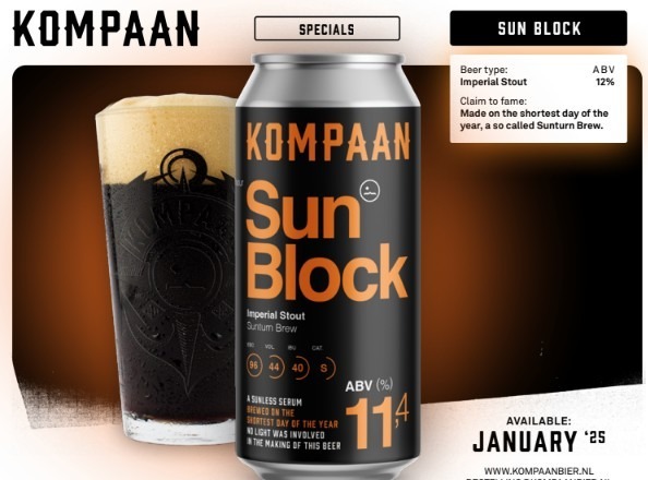 Sun Block - KOMPAAN Dutch Craft Beer Company Stout - Imperial / Double 440ml