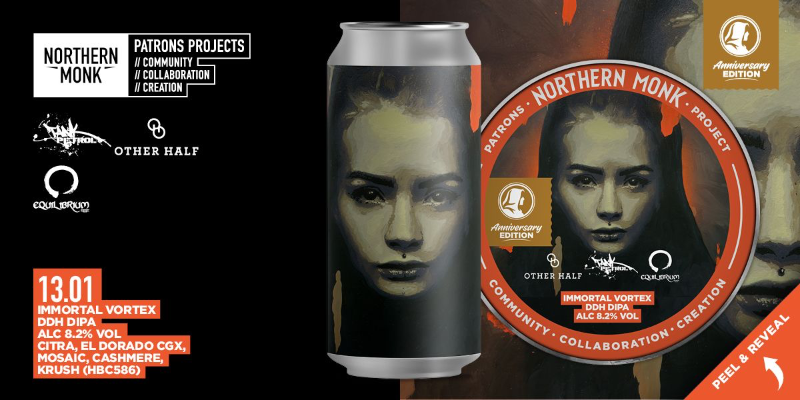 Patrons Project 13.01 // Other Half // Equilibrium // Tank Petrol: Immortal Vortex - Northern Monk IPA - New England / Hazy 440ml