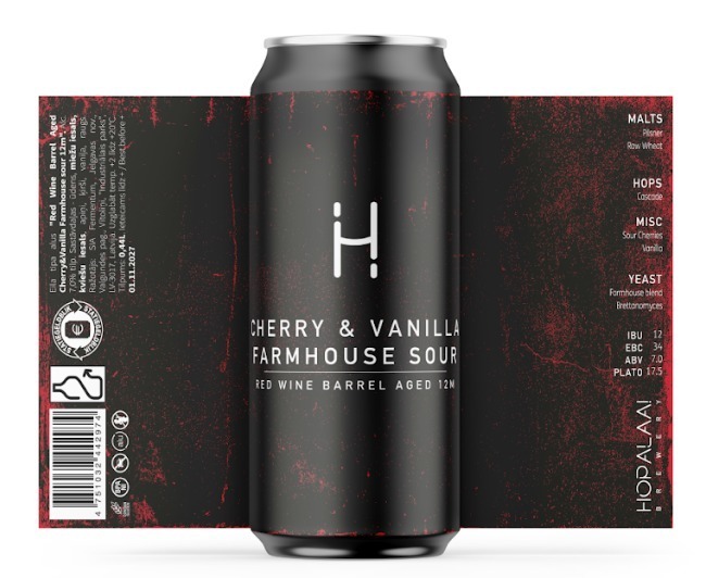 Cherry & Vanilla Farmhouse Sour - Hopalaa Farmhouse Ale - Other 440ml