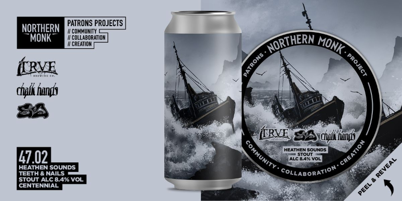 Patrons Project 47.02 // Steven Yoyada // Trve: Heathen Sounds: Teeth & Nails - Northern Monk Stout - Imperial / Double 440ml
