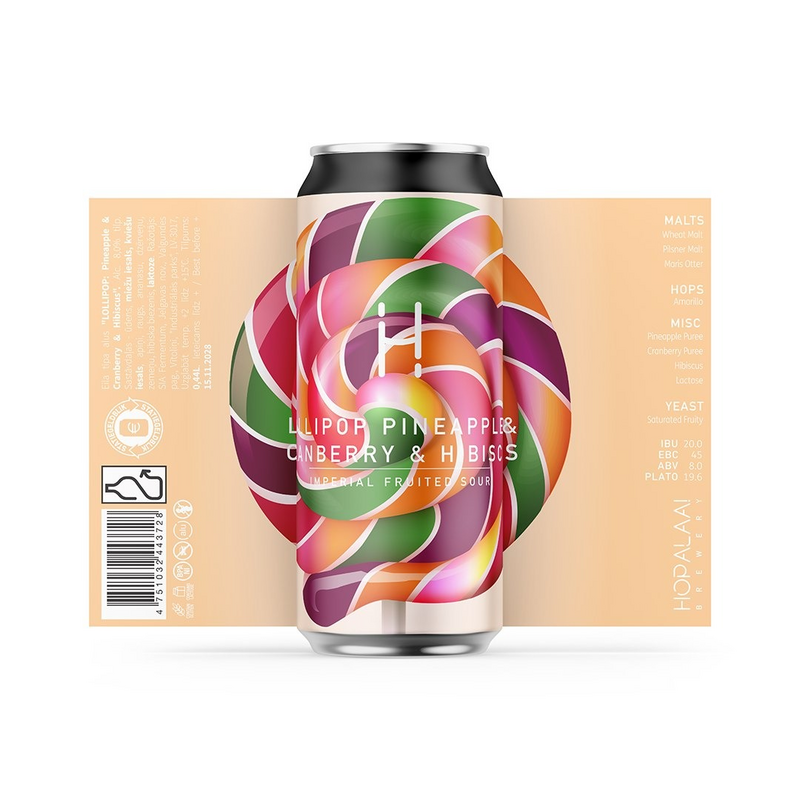 Lollipop: Pineapple, Cranberry & Hibiscus - Hopalaa Sour - Fruited 440ml