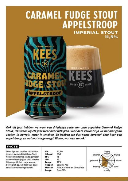 Caramal Fudge Stout : Appelstroop - Brouwerij Kees Stout - Imperial / Double 330ml