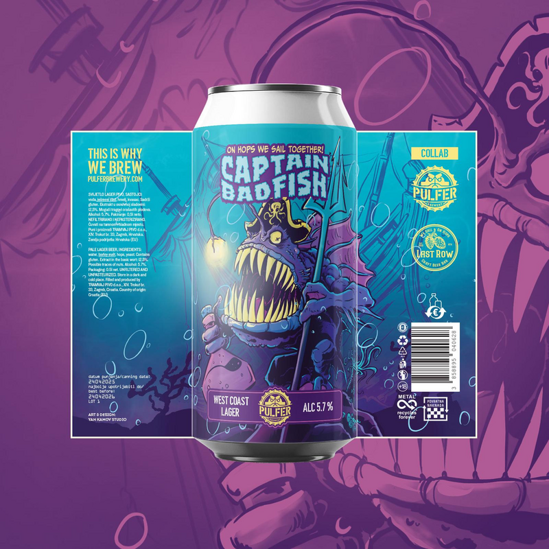 Captain Badfish - Pulfer Brewery Lager - American 500ml