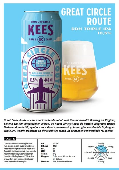 Great Circle Route - Brouwerij Kees IPA - Triple New England / Hazy 440ml