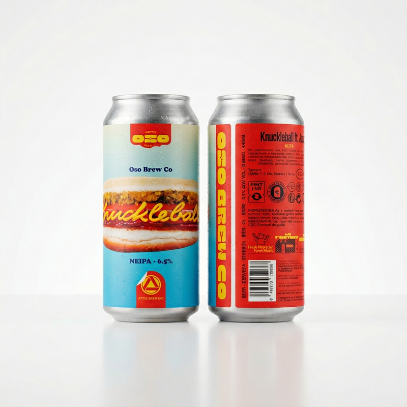 Knuckleball (Collab Attik) - Oso Brew Co IPA - New England / Hazy 440ml