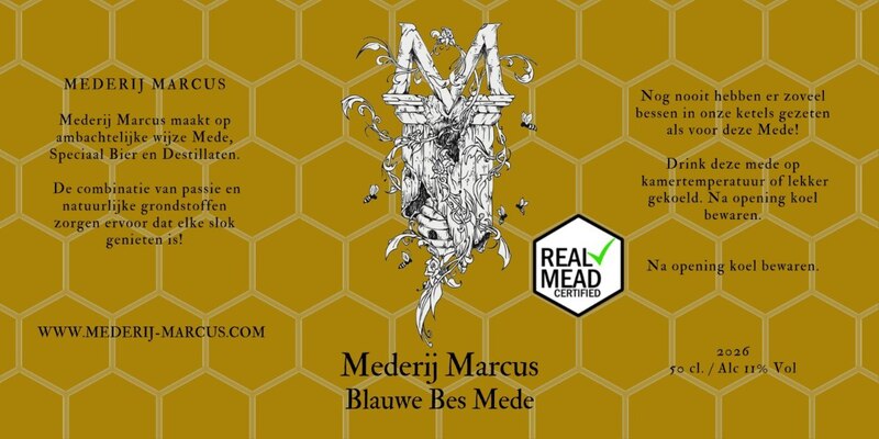 Blauwe Bessen Mede 2026 - Mederij Marcus Mead - Melomel 500ml