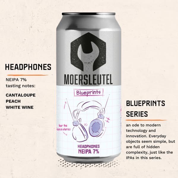 Blueprints: Headphones - Moersleutel Craft Brewery IPA - New England / Hazy 440ml