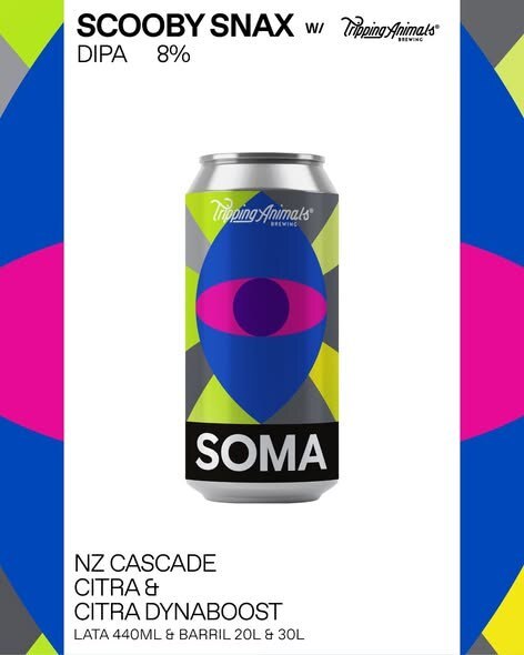 Scooby Snax (Tripping Animals collab) - SOMA Beer IPA - Imperial / Double New England / Hazy 440ml