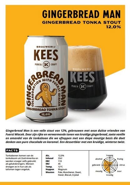 Gingerbread Man (Fuerst Wiacek collab) - Brouwerij Kees Stout - Imperial / Double Pastry 330ml