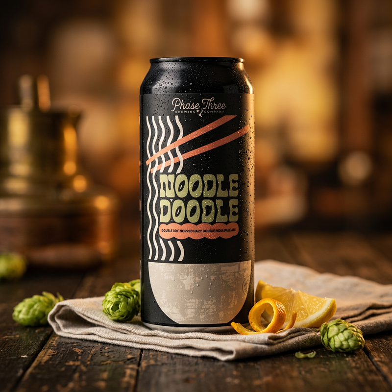Noodle Doodle - Phase Three Brewing IPA - Imperial / Double New England / Hazy 473ml