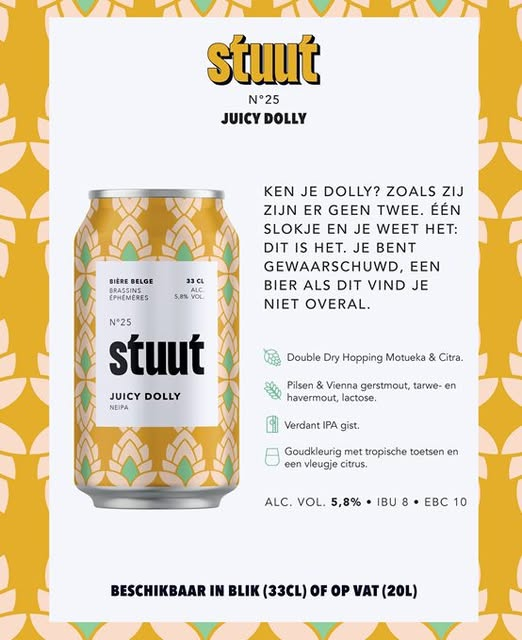 Stuut No. 25: Juicy Dolly - Brasserie Caulier IPA - New England / Hazy 330ml