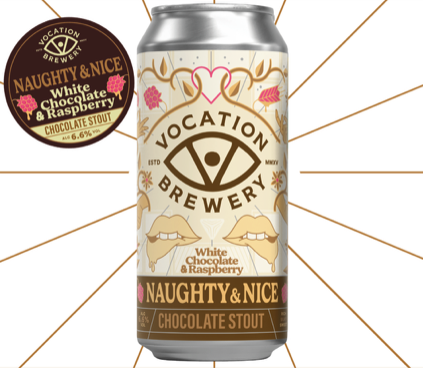 Naughty & Nice: White Chocolate & Raspberry - Vocation Brewery Stout - Coffee 440ml