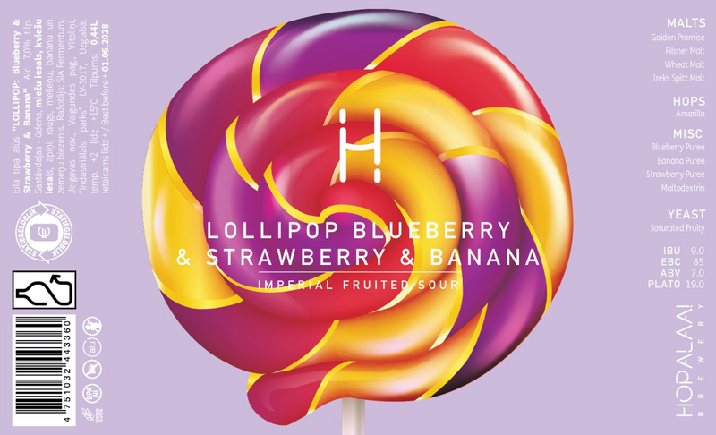 Lollipop: Blueberry & Strawberry & Banana