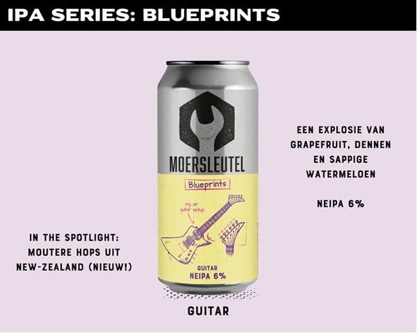 Blueprints: Guitar - Moersleutel Craft Brewery IPA - New England / Hazy 440ml