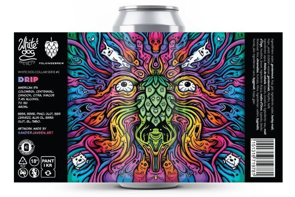 Drip (Folkingebrew collab) - White Dog Brewery IPA - American 440ml