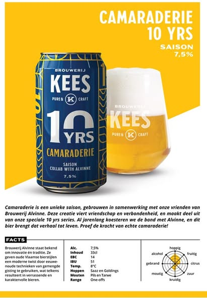 Camaraderie (Alvinne collab) - Brouwerij Kees Farmhouse Ale - Saison 330ml