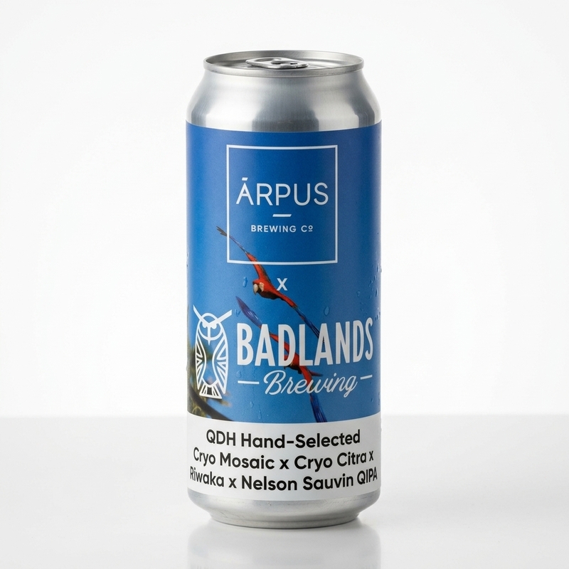 Ārpus x Badlands Brewing QDH Hand-Selected Cryo Mosaic x Cryo Citra x Riwaka x Nelson Sauvin QIPA - Ārpus Brewing Co. IPA - Quadruple 440ml