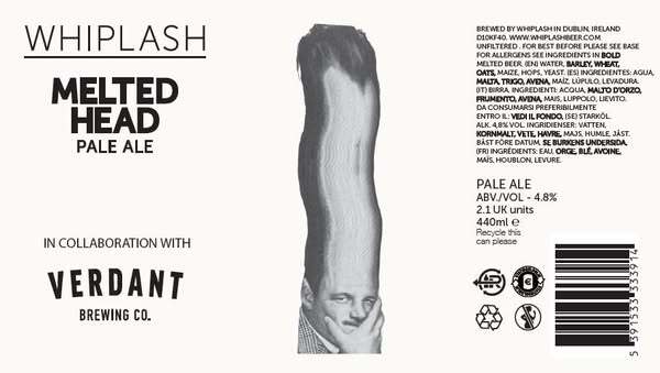 Melted Heads (Verdant collab) - Whiplash Pale Ale - New England / Hazy 440ml