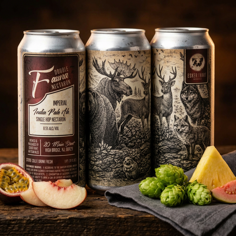 Double Fauna Nectaron - Esker Hart Artisan Ales IPA - Imperial / Double New England / Hazy 473ml