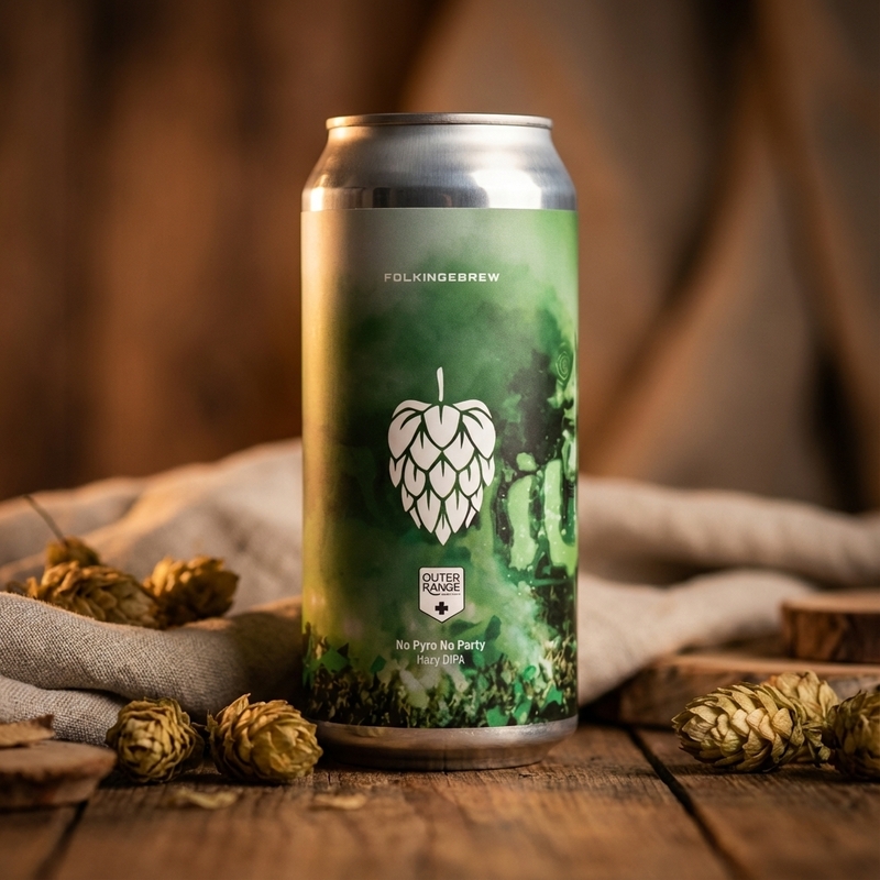 No Pyro No Party (Outer Range collab) - Folkingebrew IPA - Imperial / Double New England / Hazy 440ml