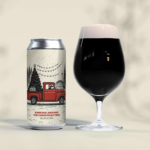 Barking Around The Christmas Tree - Lieber Waldi IPA - Black / Cascadian Dark Ale 440ml