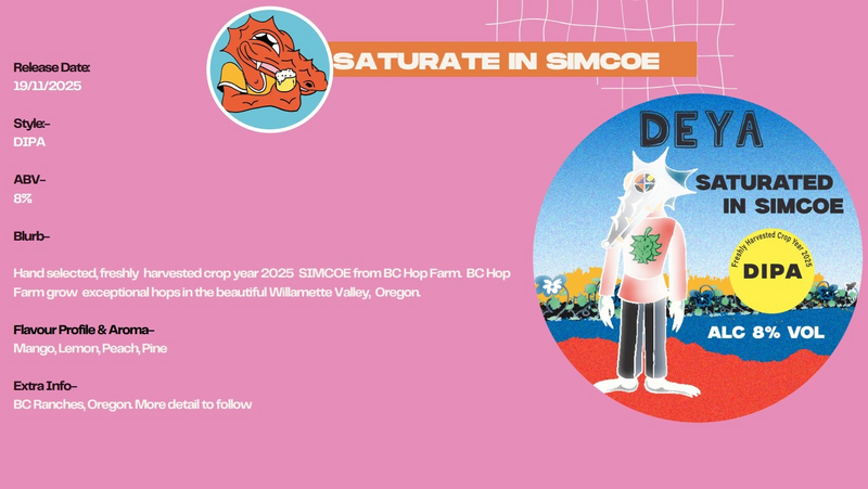 Saturated In Simcoe - DEYA Brewing Company IPA - Imperial / Double New England / Hazy 500ml