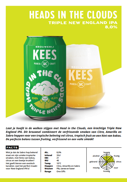 Head In The Cloud - Brouwerij Kees IPA - Triple New England / Hazy 330ml