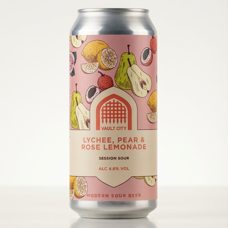 Lychee, Pear & Rose Lemonade - Vault City Brewing Sour - Fruited 330ml