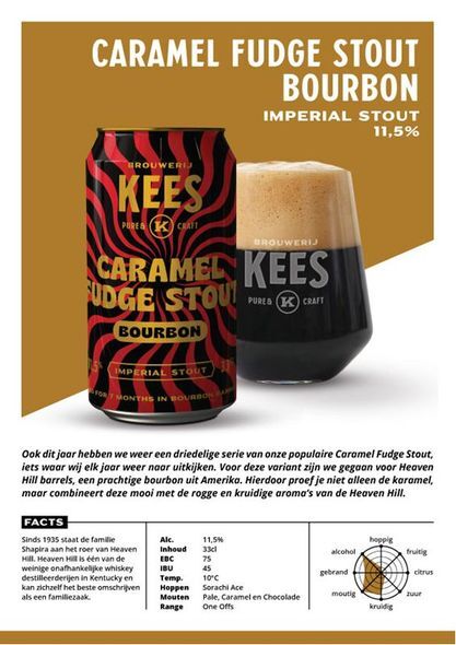 Caramel Fudge Stout : Bourbon 2024 - Brouwerij Kees Stout - Imperial / Double 330ml