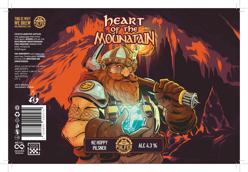 The Heart Of The Mountain - Pulfer Brewery Pilsner - New Zealand 500ml