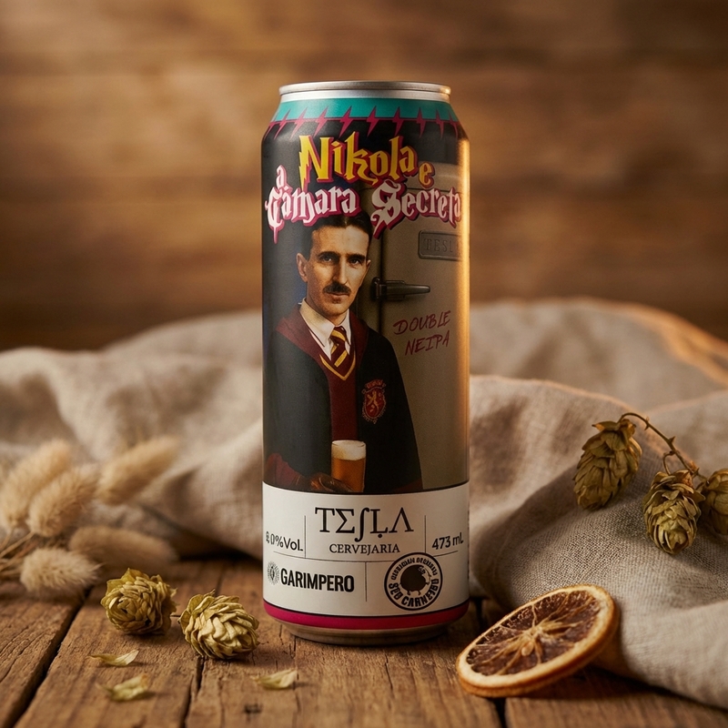 Nikola e a Câmara Secreta - Tesla Cervejaria IPA - Imperial / Double New England / Hazy 440ml