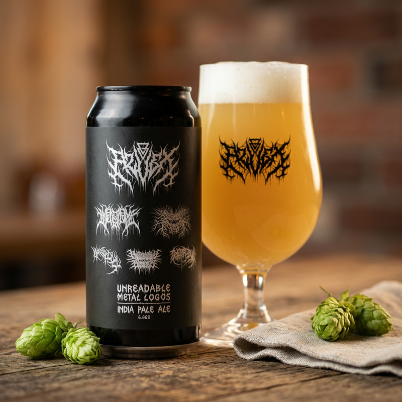 Unreadable Metal Logo's - Azvex Brewing Company IPA - New England / Hazy 440ml