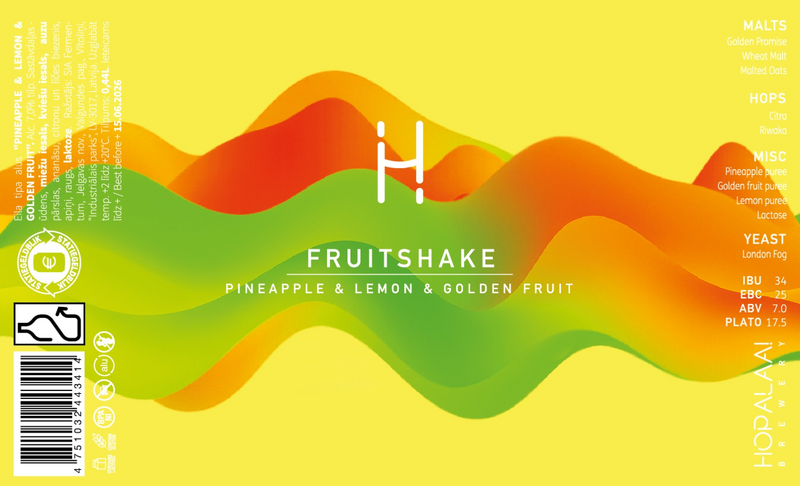 Fruitshake: Pineapple & Lemon & Golden Fruit - Hopalaa IPA - Milkshake 440ml