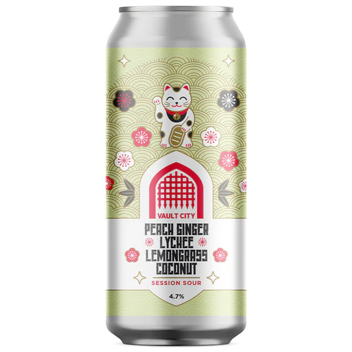 Peach & Ginger Lychee Lemongrass Coconut Session Sour - Sureshot Brewing Sour - Fruited 440ml