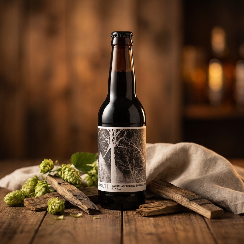 BARLEY W x IMPERIAL STOUT / BARREL AGED BLEND BOURBON 24 MOIS - Popihn Barleywine - Other 330ml