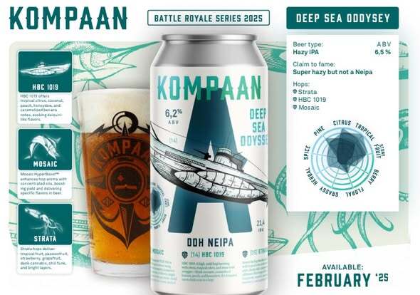 Battle Royale: Deep Sea Odyssey - KOMPAAN Dutch Craft Beer Company IPA - New England / Hazy 440ml