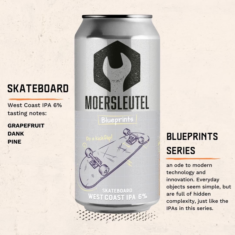 Blueprints: Skateboard - Moersleutel Craft Brewery IPA - American 440ml