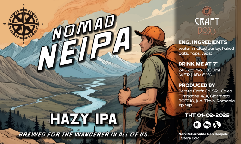 Nomad NEIPA - Bereta Brewing Co. IPA - New England / Hazy 330ml