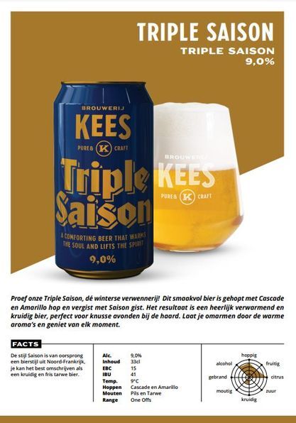 Triple Saison - Brouwerij Kees Farmhouse Ale - Saison 330ml