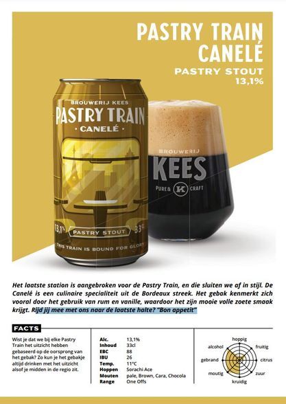 Pastry Train Canelé - Brouwerij Kees Stout - Pastry 330ml