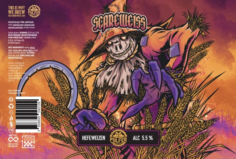 Scareweiss - Pulfer Brewery Wheat Beer - Hefeweizen 500ml