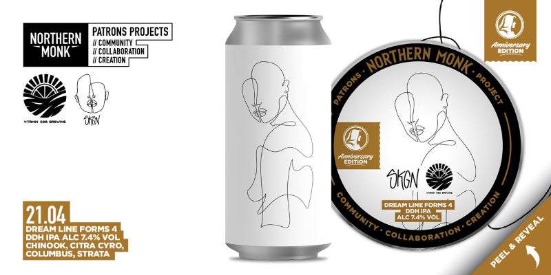 Patrons Project 21.04 // SKGN // Vitamin Sea: Dream Line Forms 4 (Patrons Anniversary Edition) - Northern Monk IPA - New England / Hazy 440ml
