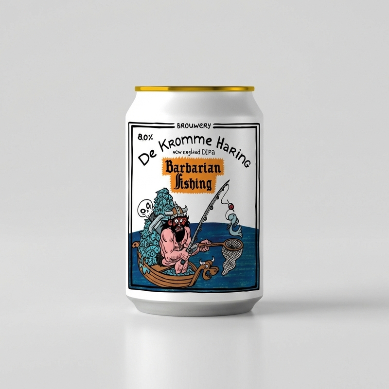Barbarian Fishing Superdelic Columbus - De Kromme Haring IPA - Imperial / Double New England / Hazy 330ml
